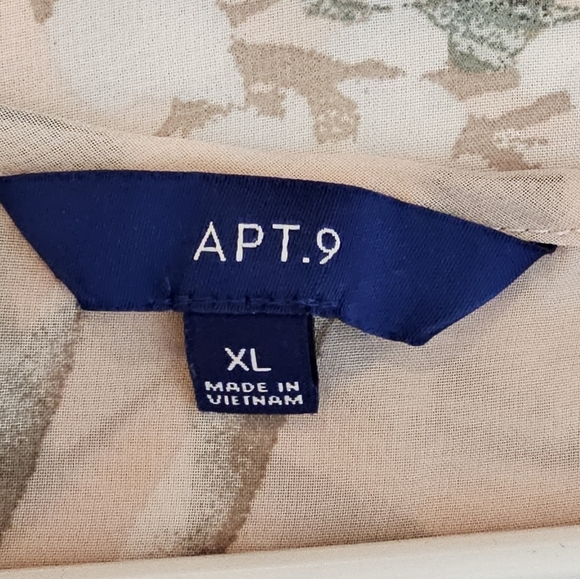 Apt. 9 Short Sleeve Flowy Floral Pink Blouse Double Lined Size XL - Picture 4 of 8